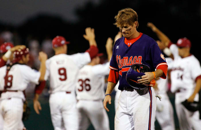 Gamecocks celebrate defeating and eliminating the Clemson Tigers in the 2010 College World Series (26th June, 2010)